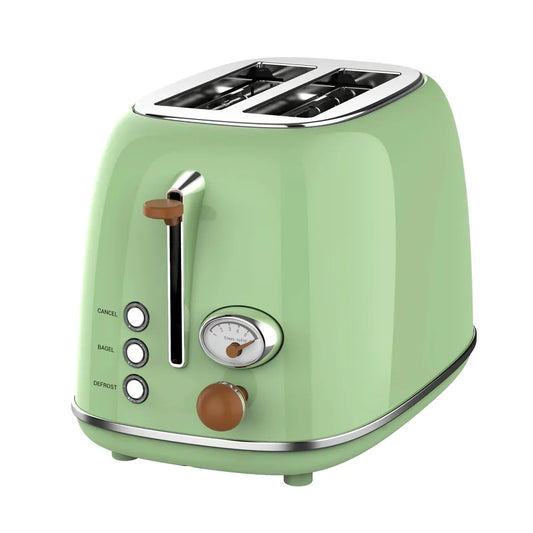 JMT-982794 Extra Wide Slot 2-Slice Toaster with 6 Level Browning, Reheat, Defrost, and Cancel Functions - Retro Design