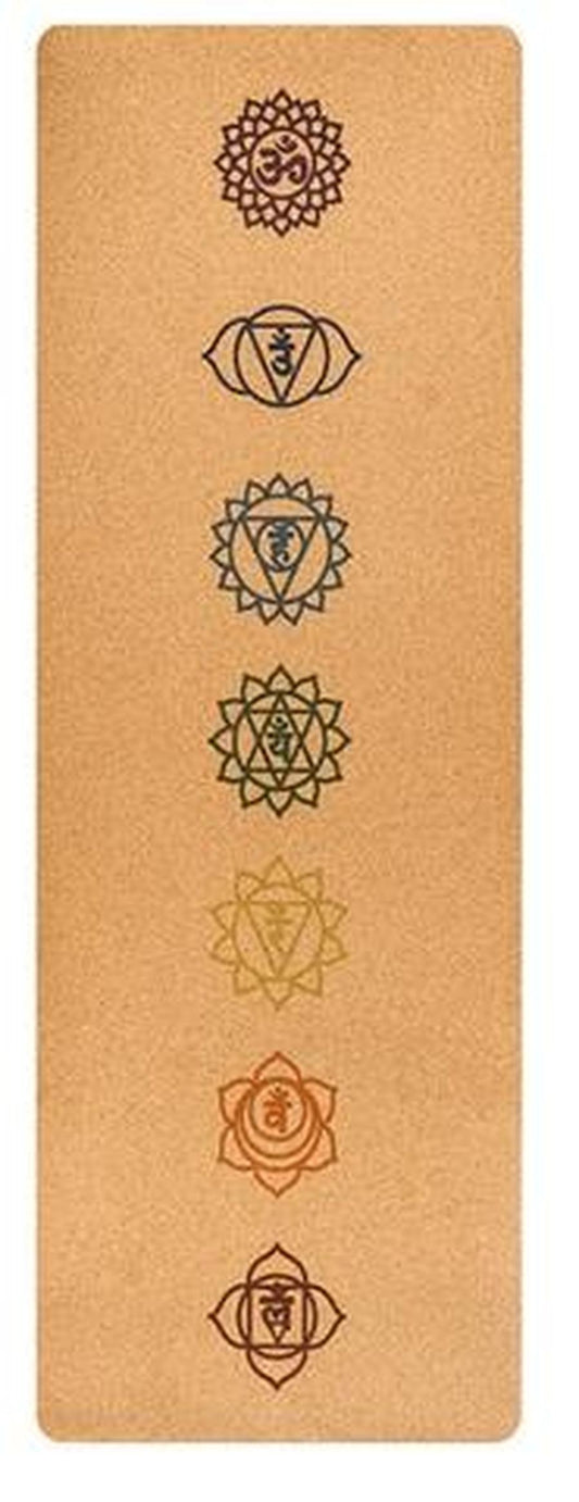 JMT-983178 7 Chakra Cork Yoga Mat for Balanced Energy and Eco-Friendly Practice