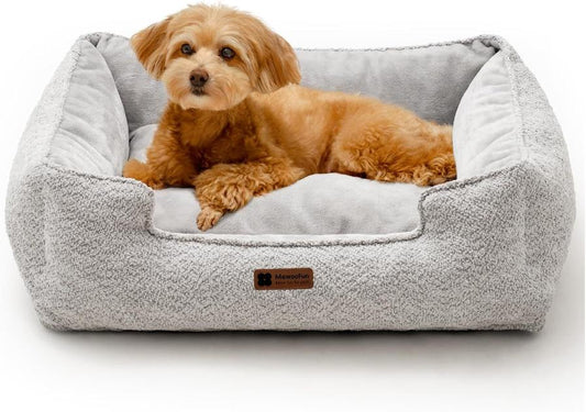 JMT-984586 Medium Dog Bed – Washable Rectangle Dog Bed with Warming Features and Non-Slip Bottom, Suitable for Medium Dogs