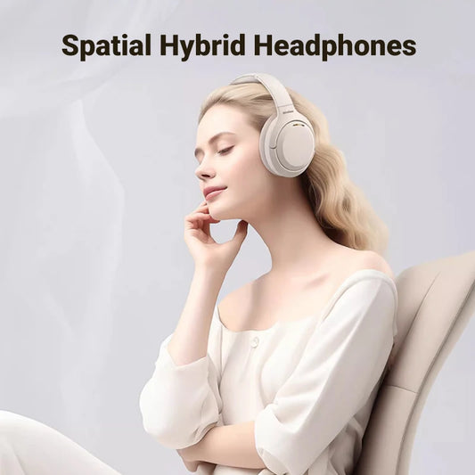 JMT-097226 Wireless Hybrid ENC Headphones with Active Noise Cancelling and Spatial Audio for Gaming