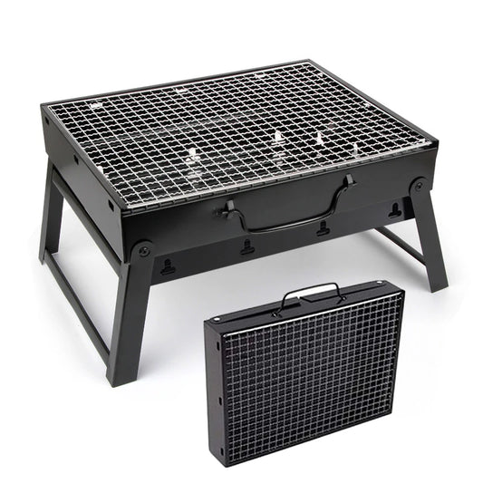 JMT-318410 Portable Single-Burner Stainless Steel Charcoal Grill for Indoor and Outdoor Use, Ideal for Camping and Picnics
