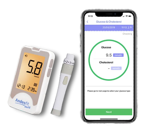JMT-523914 Smart Bluetooth Blood Glucometer with WiFi and Free App for Health Monitoring