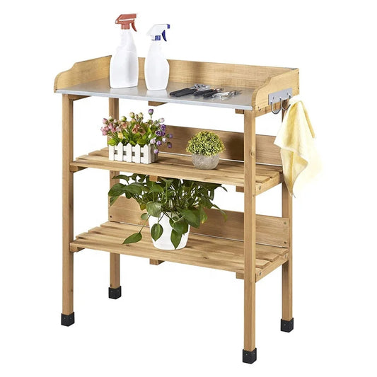 JMT-829194 Wooden Potting Table for Garden Outdoor Decoration