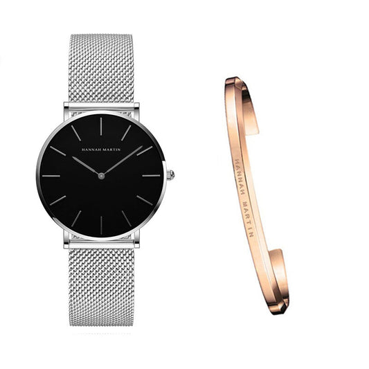 JMT-145821 36mm Women's Rose Gold Stainless Steel Mesh Watch with Japan Quartz Movement and 30M Waterproof Rating