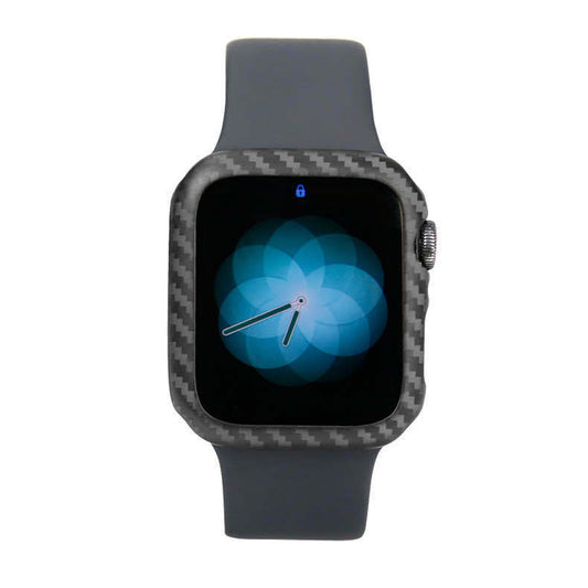 JMT-031709 Carbon Fiber Half Wrap Leather Case for Apple Watch 4 (44mm) - Ultra-Thin and Anti-Drop