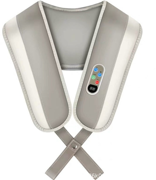 JMT-932253 Heating Massage Shawl for Neck and Shoulder Relief - 48W Power, Eco-Friendly PU Leather