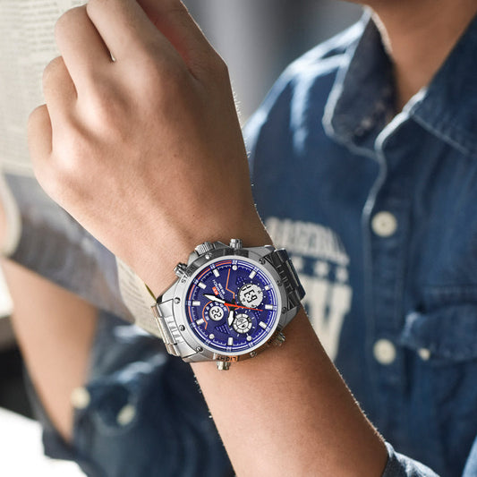 JMT-849757 Waterproof Stainless Steel Smart Watch with LED Light, Adjustable Length 15-21cm
