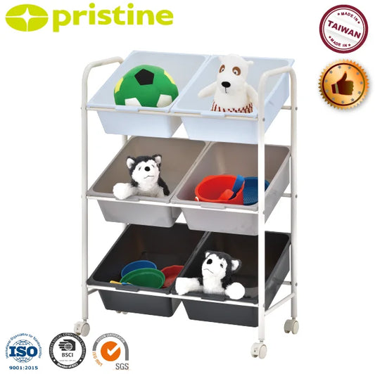 JMT-249994 Kids Toy Storage Bin Organizer - Durable Iron Design for Home Organisation