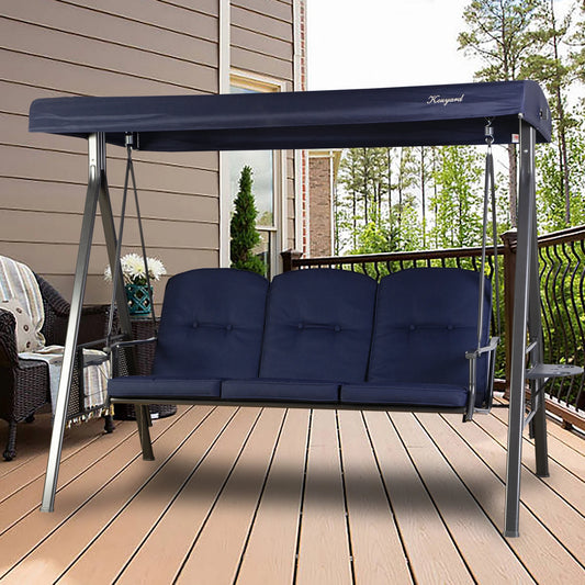 JMT-433738 Modern Hanging Swing Chair with Cushion and Iron Stand for Outdoor Spaces