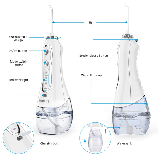 JMT-633994 Cordless Water Flosser for Effective Teeth Cleaning and Whitening
