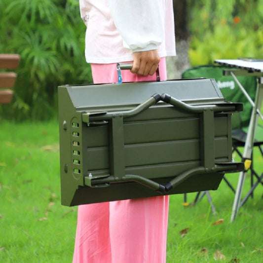 JMT-107146 Portable Charcoal Folding BBQ Grill with Stainless Steel Construction for Outdoor Cooking