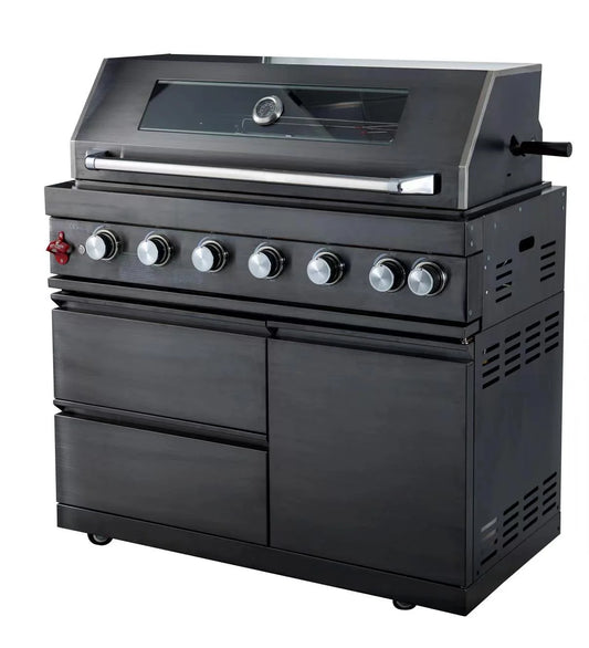 JMT-319562 Premium Black 430 Stainless Steel Outdoor Barbecue Kitchen with Built-in Gas Grill