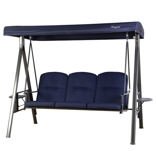JMT-433738 Modern Hanging Swing Chair with Cushion and Iron Stand for Outdoor Spaces