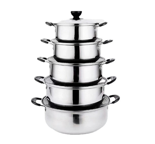 JMT-411530 Stainless Steel Non-Stick Casserole Set - 10 Piece Home and Kitchen Cookware
