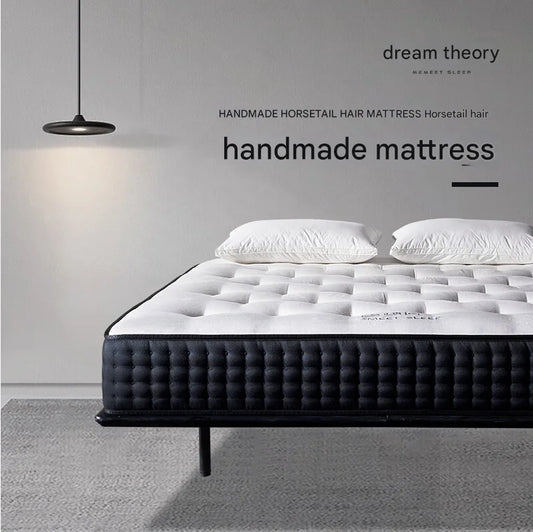 JMT-376458 Luxury Black Ponytail Mattress Set – Hard Foam & Pocket Spring Mattress for Single Bed Sleeping