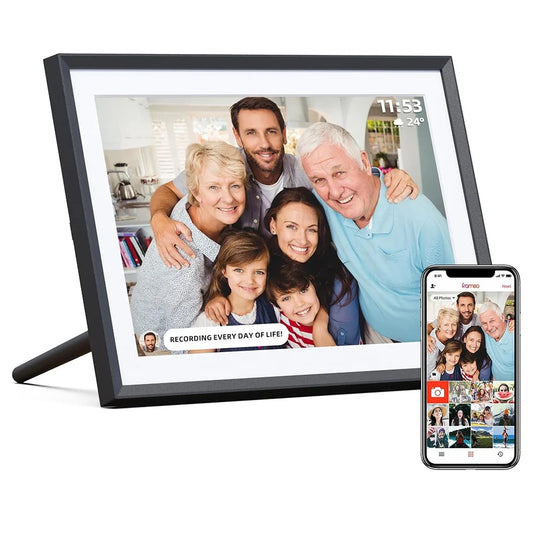 JMT-403850 10.1 Inch WiFi Digital Picture Frame with 32GB Storage and Touch Screen for Photo and Video Uploading