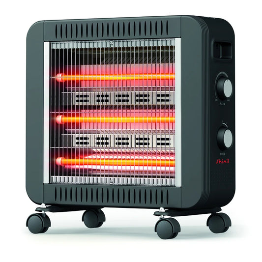 JMT-788682 Freestanding Portable Infrared Ceramic Heater with Carbon Fibre Technology for Home and Patio, Low Energy Silent Operation