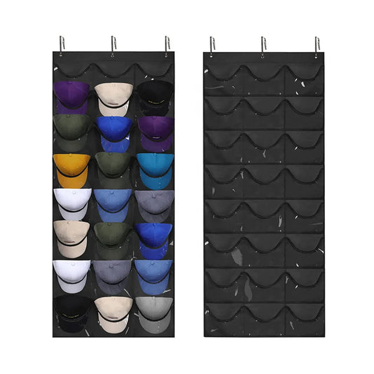 JMT-839818 Over-the-Door Hat Organizer with 24 Slots for Baseball Cap Storage