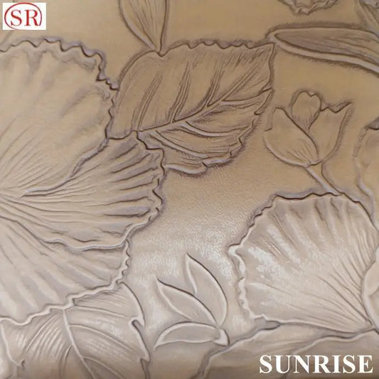 JMT-446666 0.8MM Rose Pattern PU Faux Leather Fabric for Table Mats, Furniture, Clothing, and Wallpaper