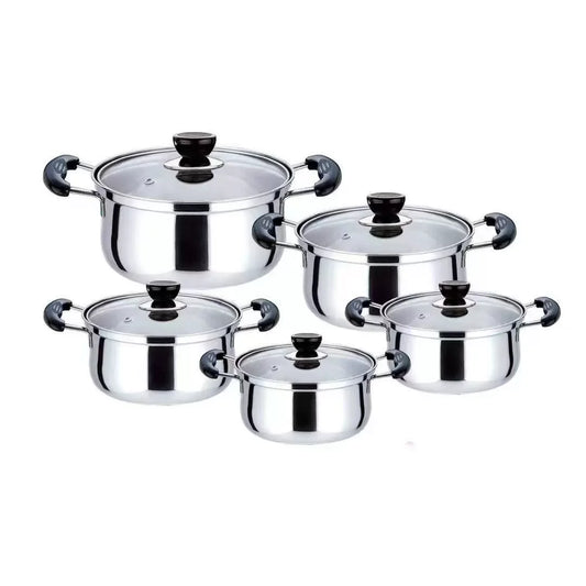 JMT-411530 Stainless Steel Non-Stick Casserole Set - 10 Piece Home and Kitchen Cookware