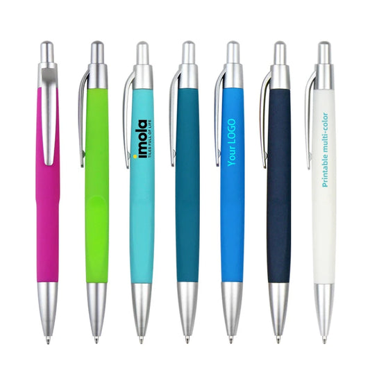 JMT-676106 Custom Plastic Ballpoint Pen with Logo Print - 1.0mm Black Ink, Lightweight Design