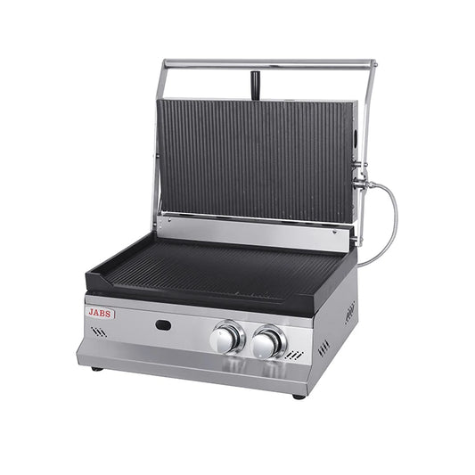 JMT-909386 Commercial Gas Panini Press Grill and Whole Groove Griddle for Catering and Food Services