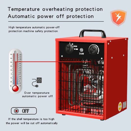 JMT-607882 2000W Electric Air Heater for Greenhouse and Home Heating Solutions