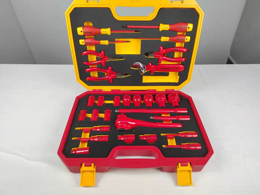 JMT-422794 29-Piece Insulated Tool Set with Pliers, Screwdrivers, Sockets, and Adjustable Wrench for Electrical Work