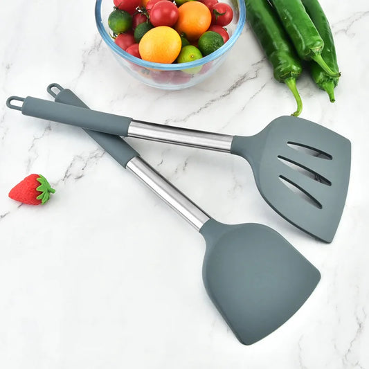 JMT-296266 Stainless Steel and Silicone Kitchenware Set for Versatile Cooking and Baking