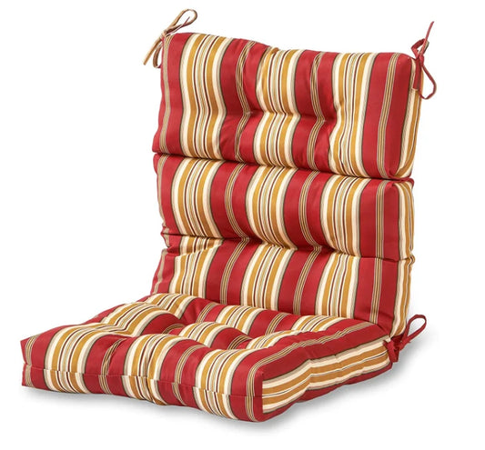 JMT-932106 High-Back Waterproof Outdoor Folding Chair Cushion with Non-Slip Design and Adjustable Strap