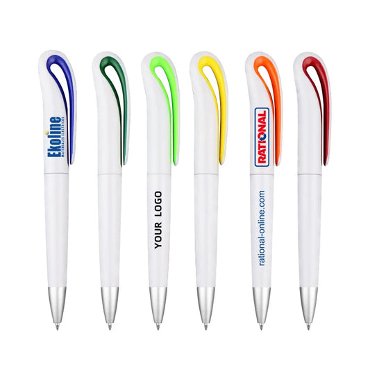 JMT-593610 Custom Plastic Ballpoint Pen with Logo, Twist Action, 1.0mm Black Ink, Lightweight Design