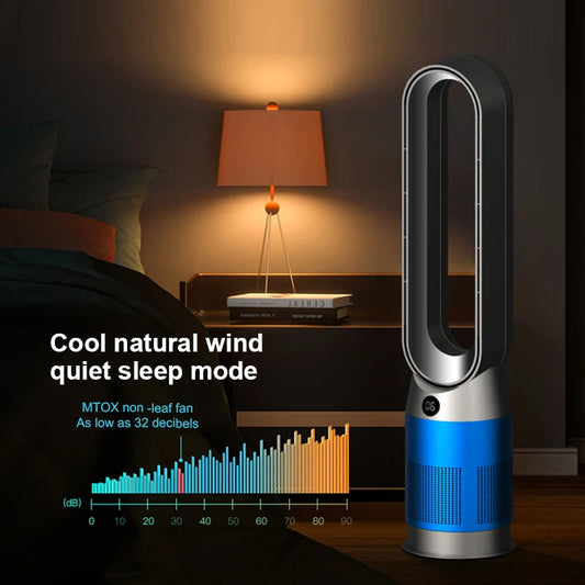 JMT-034186 Smart 50-Inch Bladeless Fan with Cooling and Heating Functions, Remote Control and Air Purifier