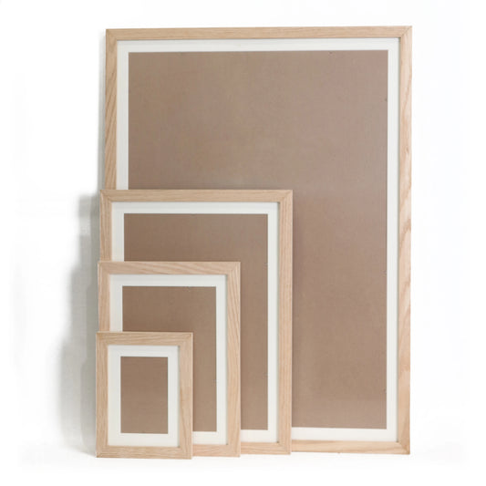 JMT-355274 Elegant Solid Hardwood Oak Photo Frame for A2, A3, A4 Prints - Wall Mount Art Decor