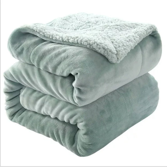 JMT-500170 Double Layer Sherpa Fleece Blanket, Queen Size, Warm and Comfortable, 100% Polyester