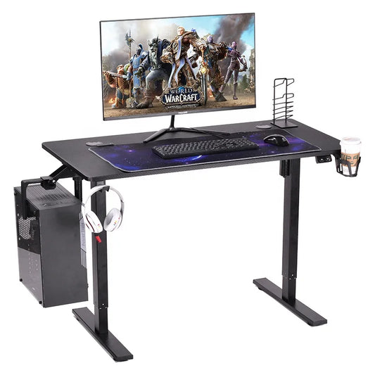 JMT-059786 Electric Adjustable Ergonomic Computer Desk for Gaming and Office Use, Black