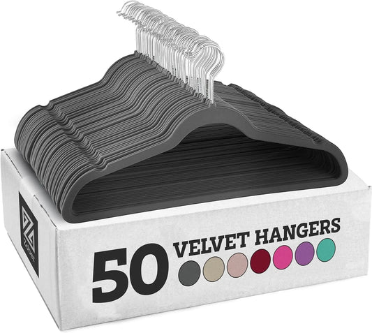 JMT-577674 Velvet Non-Slip Space-Saving Hangers for Clothing and Kitchen Organization