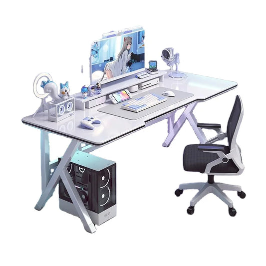JMT-808842 Minimalist White Computer Desk for Home and Office - Multi-Purpose Workbench and Gaming Table
