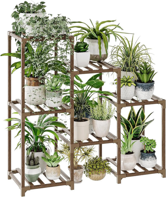 JMT-370442 Customizable Vertical Multi-Layer Wooden Flower Pot Stand