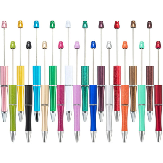 JMT-780490 Personalised Plastic Beaded Ballpoint Pens with Black Ink for Stationery and Office Use