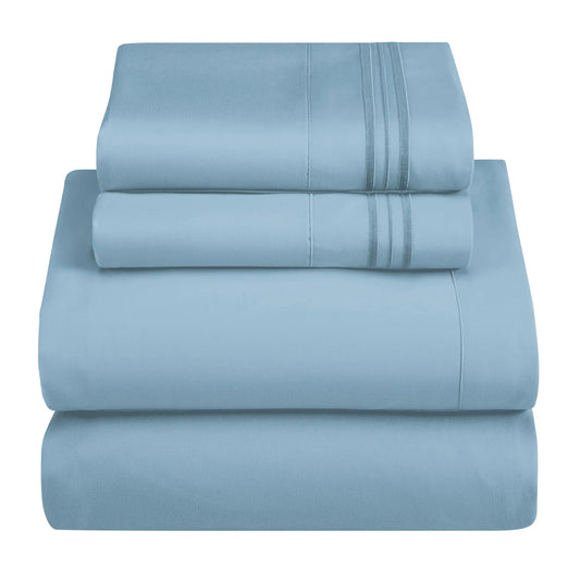 JMT-286602 Luxury Solid 3/4 Piece Bed Sheet Set - 100% Double Brushed Polyester Soft Bedding