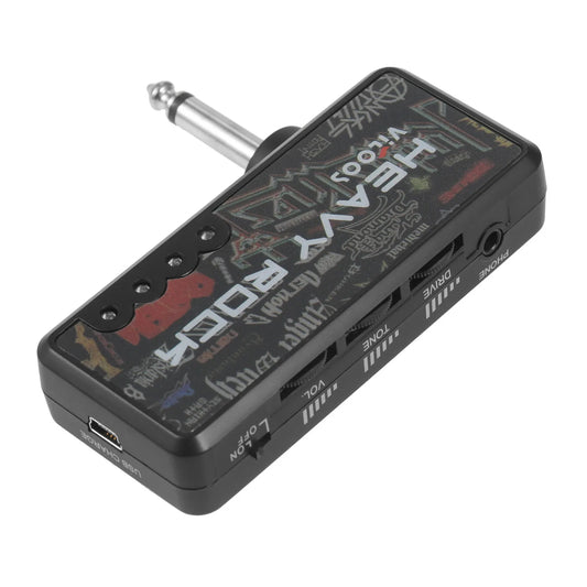 JMT-399242 Portable Mini Earphone Amplifier for Electric Guitar with Distortion Effect - Rechargeable Battery, USB Cable Included
