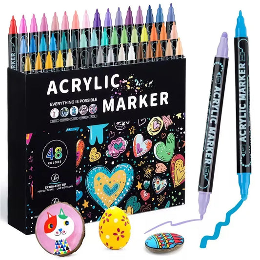 JMT-719754 28-Colour 0.7mm Water-Based Permanent Acrylic Paint Marker Set