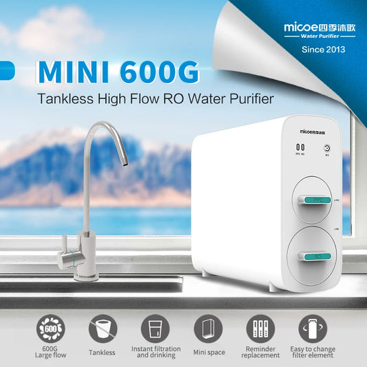 JMT-794442 600GPD Reverse Osmosis Water Purifier for Household Use, TDS Reduction & 0.0001 Micron Filtration