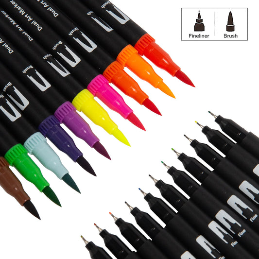JMT-940554 Custom Dual Watercolour Brush Pens - Alcohol-Based Art Markers for Coloring Books and Art Diaries