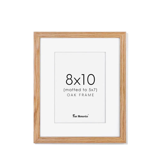 JMT-176778 Solid Oak Wood 8x10 Photo Frame for Wall and Tabletop Display