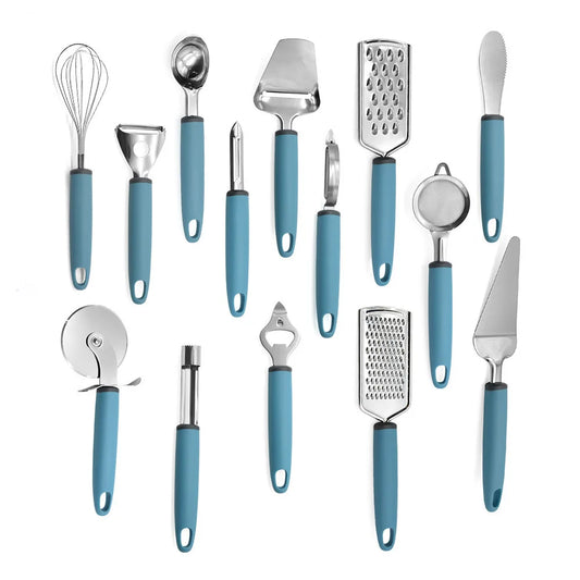 JMT-640906 14-Piece Multi-Functional Stainless Steel Kitchenware Set for Baking and Food Preparation
