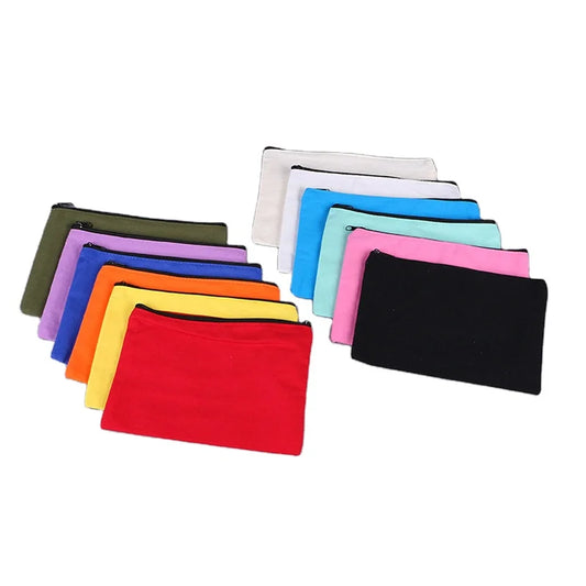 JMT-132874 Large Capacity Canvas Pencil Case for School and Office Storage - Cute Kawaii Design