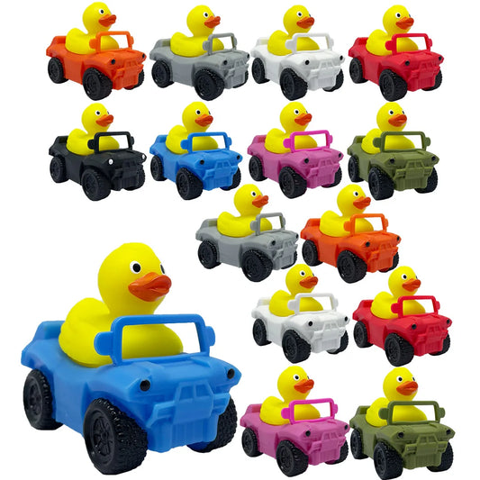 JMT-822154 Floating Yellow PVC Duck with Squeaker - Fun Bath Toy for Babies