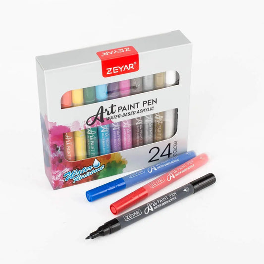 JMT-555914 Water-Resistant Acrylic Paint Markers, 64 Colours, Extra Fine Tip, Opaque Ink, Ideal for Various Surfaces