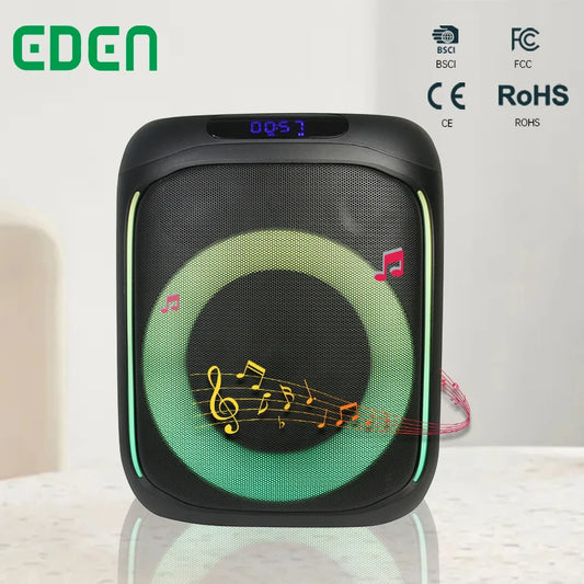 JMT-446154 Portable 6 Inch Wireless Bluetooth Speaker for Outdoor DJ Parties with LED Light